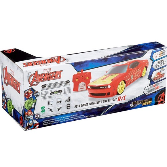 Marvel 1:16 Iron Man 2019 Dodge Challenger SRT Hellcat RC Remote Control Car - Picture 4 of 5